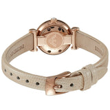Emporio Armani Gianni T-Bar Silver Dial Beige Leather Strap Watch for Women - AR1687