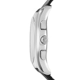 Emporio Armani Classic Chronograph Black Dial Black Leather Strap Watch for Men - AR1700
