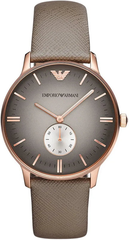Emporio Armani Gianni Gray Dial Brown Leather Strap Watch for Men - AR1723