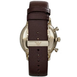 Emporio Armani Retro Chronograph Brown Dial Brown Leather Strap Watch for Men - AR1755