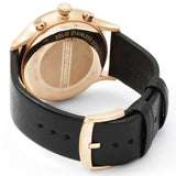 Emporio Armani Alpha Large Chronograph Black Dial Black Leather Strap Watch for Men - AR1792