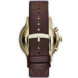 Emporio Armani Alpha Large Chronograph Brown Dial Brown Leather Strap Watch for Men - AR1793