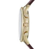 Emporio Armani Alpha Large Chronograph Brown Dial Brown Leather Strap Watch for Men - AR1793