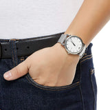 Emporio Armani Luigi White Dial Silver Mesh Strap Watch for Men - AR1812