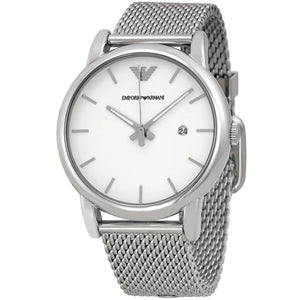 Emporio Armani Luigi White Dial Silver Mesh Strap Watch for Men - AR1812