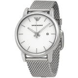 Emporio Armani Luigi White Dial Silver Mesh Strap Watch for Men - AR1812