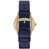 Emporio Armani Alpha Medium Blue Dial Blue Leather Strap Watch for Men - AR1848