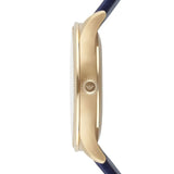 Emporio Armani Alpha Medium Blue Dial Blue Leather Strap Watch for Men - AR1848