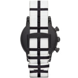 Emporio Armani Luigi Large Chronograph White Dial Two Tone Fabric Strap Watch for Men- AR1859