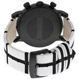 Emporio Armani Luigi Large Chronograph White Dial Two Tone Fabric Strap Watch for Men- AR1859