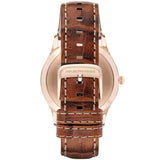 Emporio Armani Beta White Dial Brown Leather Strap Watch for Men - AR1866