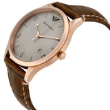 Emporio Armani Beta White Dial Brown Leather Strap Watch for Men - AR1866