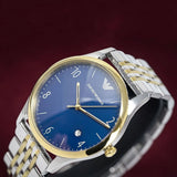 Emporio Armani Classic Quartz Blue Dial Two Tone Steel Strap Watch For Men - AR1868