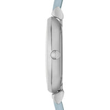 Emporio Armani Gianni T-Bar White Dial Blue Leather Strap Watch for Women - AR1928