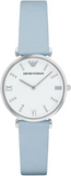 Emporio Armani Gianni T-Bar White Dial Blue Leather Strap Watch for Women - AR1928