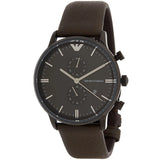 Emporio Armani Retro Chronograph Brown Dial Brown Leather Strap Watch for Men  - AR1932