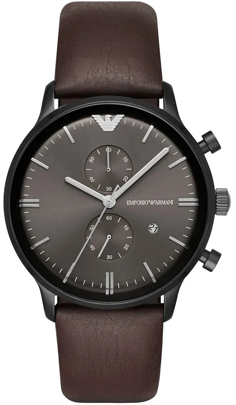 Emporio Armani Retro Chronograph Brown Dial Brown Leather Strap Watch for Men  - AR1932