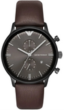 Emporio Armani Retro Chronograph Brown Dial Brown Leather Strap Watch for Men  - AR1932