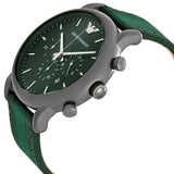 Emporio Armani Luigi XLarge Chronograph Green Dial Green Fabric Strap Watch for Men - AR1950