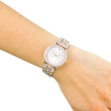 Emporio Armani Alpha Silver Dial Two Tone Steel Strap Watch for Women - AR1962