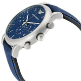 Emporio Armani Luigi XLarge Chronograph Blue Dial Blue Leather Strap Watch for Men - AR1969