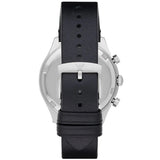 Emporio Armani Zeta Chronograph Black Dial Black Leather Strap Watch for Men - AR1975