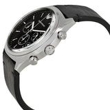 Emporio Armani Zeta Chronograph Black Dial Black Leather Strap Watch for Men - AR1975