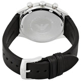 Emporio Armani Zeta Chronograph Black Dial Black Leather Strap Watch for Men - AR1975