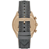 Emporio Armani Zeta Chronograph Brown Dial Gray Fabric Strap Watch for Men - AR1976