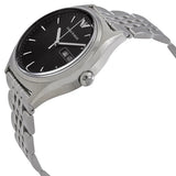 Emporio Armani Zeta Black Dial Silver Steel Strap Watch for Men - AR1977