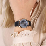 Emporio Armani Alpha XSmall Blue Dial Blue Leather Strap Watch for Women - AR2066