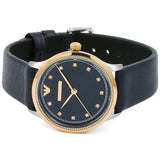 Emporio Armani Alpha XSmall Blue Dial Blue Leather Strap Watch for Women - AR2066