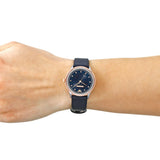 Emporio Armani Alpha XSmall Blue Dial Blue Leather Strap Watch for Women - AR2066