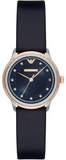 Emporio Armani Alpha XSmall Blue Dial Blue Leather Strap Watch for Women - AR2066