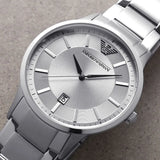 Emporio Armani Classic Quartz Silver Dial Silver Steel Strap Watch For Men - AR2478