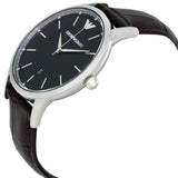 Emporio Armani Renato Large Black Dial Brown Leather Strap Watch for Men - AR2480