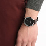 Emporio Armani Renato Large Black Dial Brown Leather Strap Watch for Men - AR2480