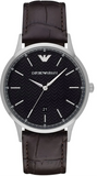 Emporio Armani Renato Large Black Dial Brown Leather Strap Watch for Men - AR2480