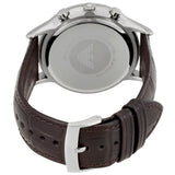 Emporio Armani Renato Chronograph Blue Dial Black Leather Strap Watch for Men  - AR2494