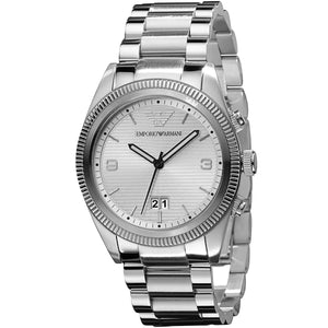 Emporio Armani Classic Silver Dial Silver Steel Strap Watch for Men - AR5894