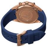 Emporio Armani Sportivo Chronograph Blue Dial Blue Silicone Strap Watch for Women - AR5939