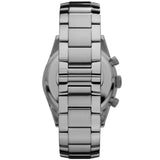 Emporio Armani Tazio Chronograph Black Dial Silver Steel Strap Watch for Men - AR5980
