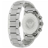 Emporio Armani Tazio Chronograph Black Dial Silver Steel Strap Watch for Men - AR5980