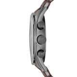Emporio Armani Tazio Chronograph Black Dial Brown Silicone Strap Watch for Men - AR5990