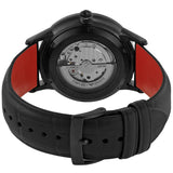 Emporio Armani Meccanico Skeleton Black Dial Black Leather Strap Watch For Men - AR60046
