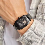 Emporio Armani Meccanico Black Dial Black Steel Strap Watch For Men - AR60058