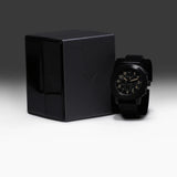 Emporio Armani Sportivo Chronograph Black Dial Black Leather Strap Watch for Men - AR6061