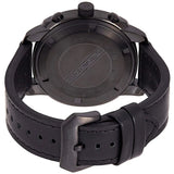 Emporio Armani Sportivo Chronograph Black Dial Black Leather Strap Watch for Men - AR6061