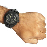 Emporio Armani Sportivo Chronograph Black Dial Black Leather Strap Watch for Men - AR6061