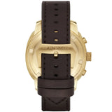 Emporio Armani Sportivo Chronograph Gold Dial Brown Leather Strap Watch for Men - AR6062
